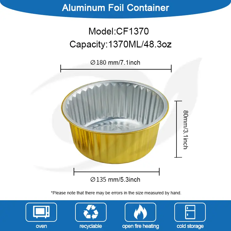 Одноразові випічки їдальні Золоті контейнери з алюмінієвої фольги