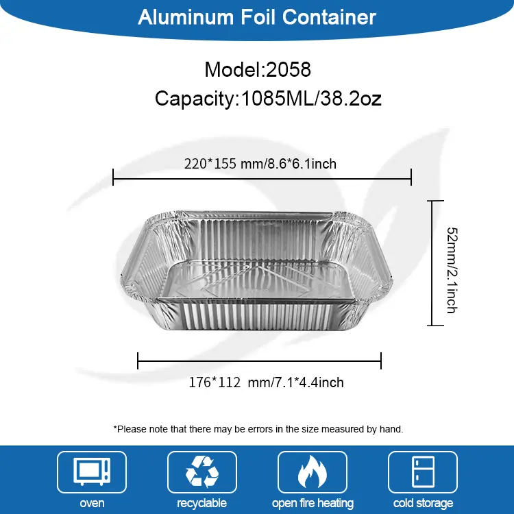Одноразова коробка для барбекю Срібні контейнери з алюмінієвою фольгою