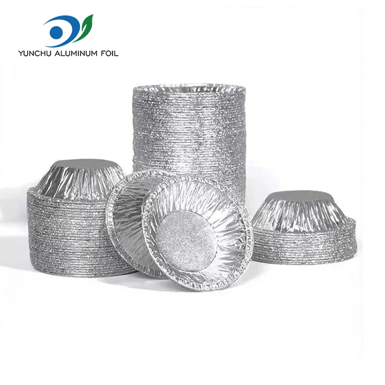 Круглий тарт -лоток срібляста алюмінієва фольга харчова контейнер Круглий тарт -лоток срібляста алюмінієва фольга харчова контейнер
