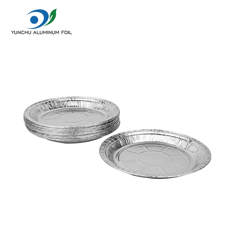 Кругле фритюрниця Піца сріблясті контейнери з алюмінієвої фольги Кругле фритюрниця Піца сріблясті контейнери з алюмінієвої фольги