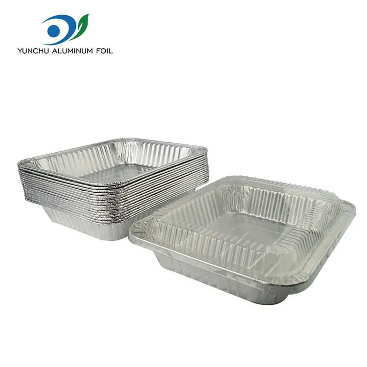 Прямокутна тарілка з індички сріблясті алюмінієвої фольги контейнери