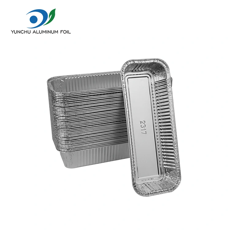 Прямокутні багети сріблясті контейнери з алюмінієвою фольгою