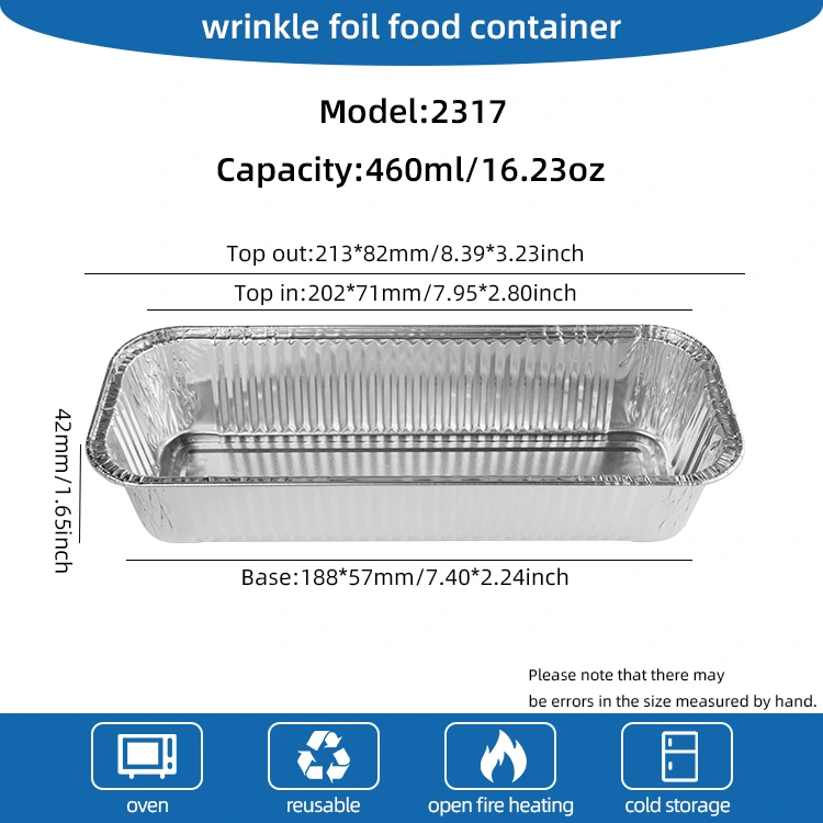 Прямокутні багети сріблясті контейнери з алюмінієвою фольгою