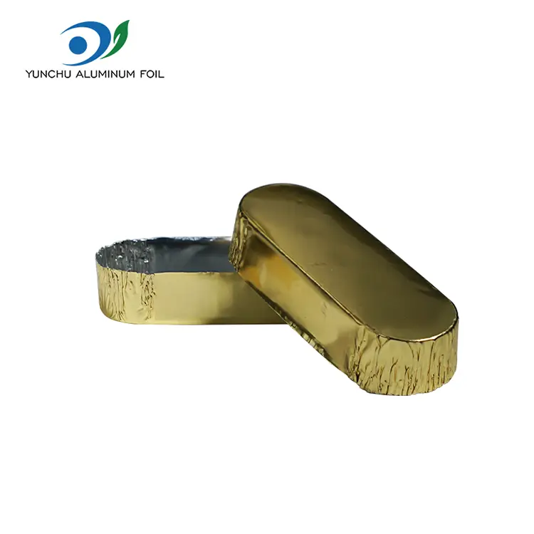 Невеликі овальні упаковки сріблясті контейнери з алюмінієвої фольги