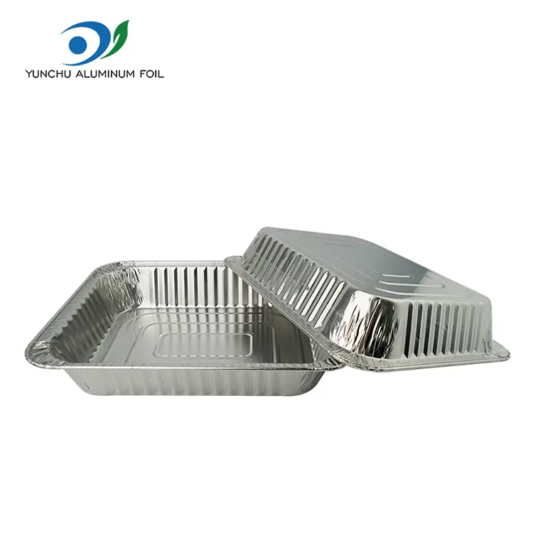 Прямокутна тарілка з індички сріблясті алюмінієвої фольги контейнери