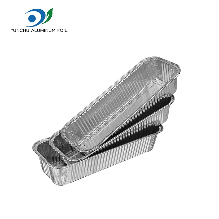 Прямокутні багети сріблясті контейнери з алюмінієвою фольгою