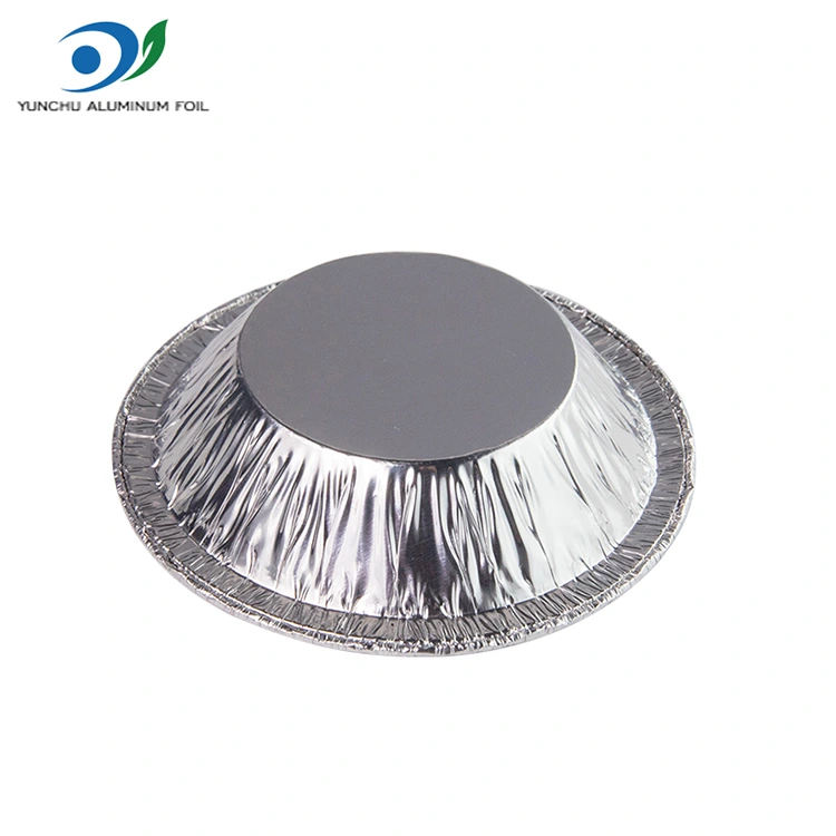 Круглий тарт -лоток срібляста алюмінієва фольга харчова контейнер