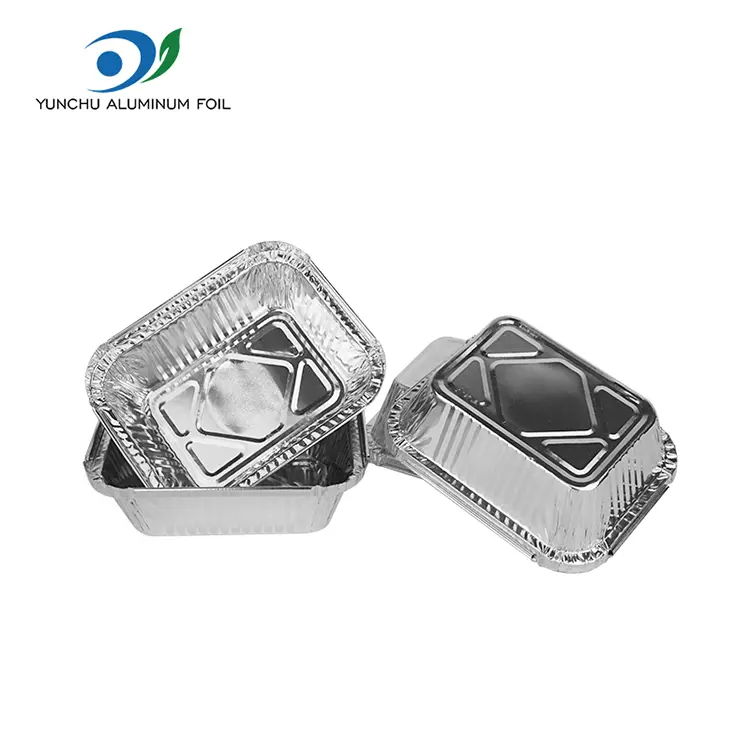 Прямокутні контейнери з алюмінієвої фольги срібла