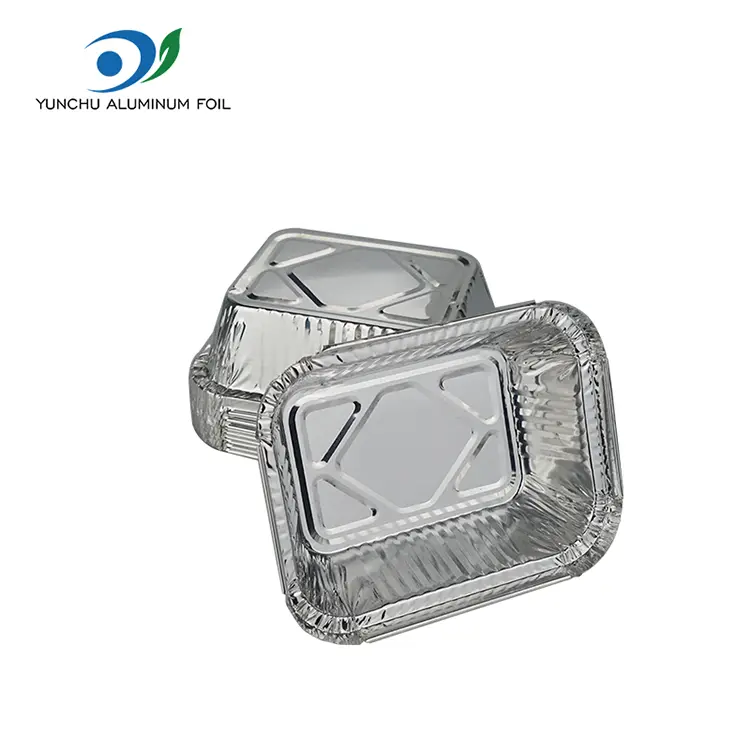 Прямокутні контейнери з алюмінієвої фольги срібла