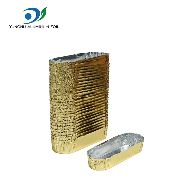 Невеликі овальні упаковки сріблясті контейнери з алюмінієвої фольги