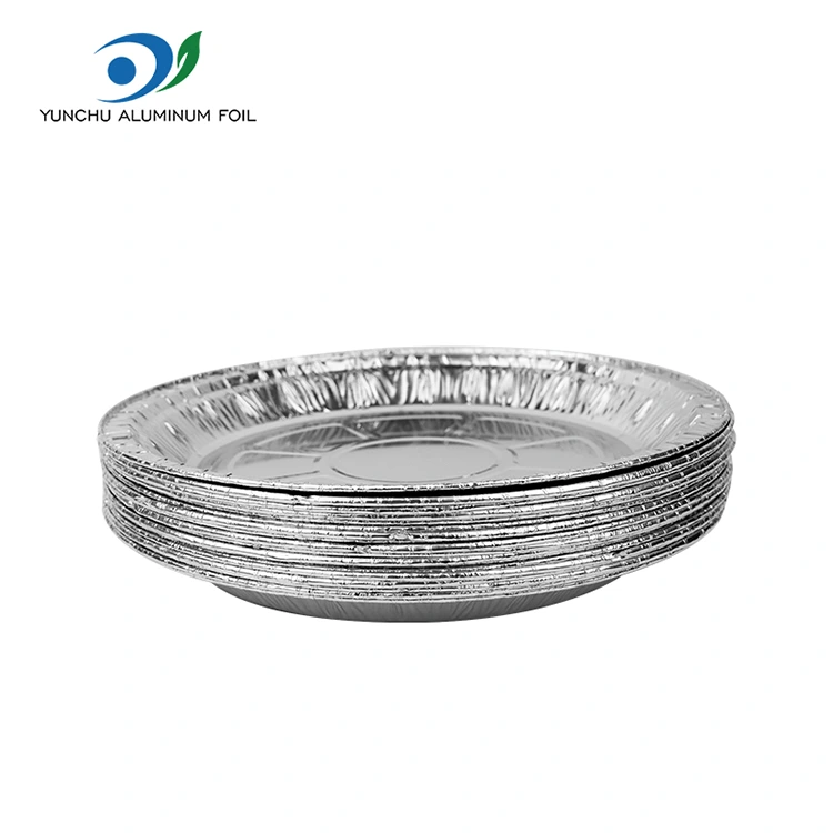 Кругле фритюрниця Піца сріблясті контейнери з алюмінієвої фольги