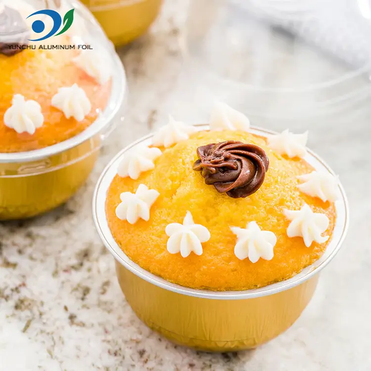 Кольорові круглі контейнери з алюмінієвої фольги з смаженою стіною