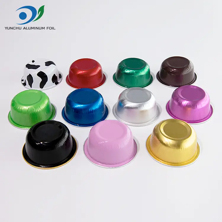Кольорові круглі контейнери з алюмінієвої фольги з смаженою стіною