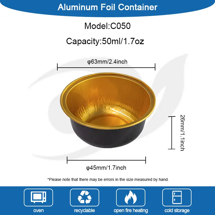 Кольорові круглі контейнери з алюмінієвої фольги з смаженою стіною