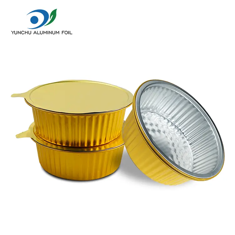 Одноразові лотки для випічки круглі контейнери з алюмінієвою фольгою Одноразові лотки для випічки круглі контейнери з алюмінієвою фольгою