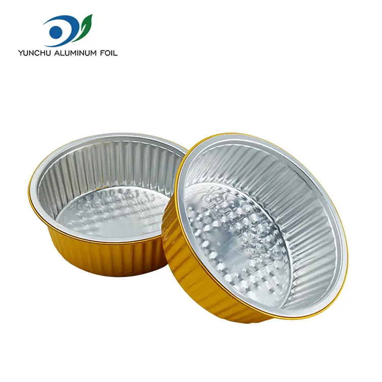 Одноразові лотки для випічки круглі контейнери з алюмінієвою фольгою