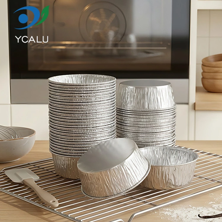 Контейнери для харчових продуктів із сріблястої алюмінієвої фольги для випікання одноразового торта