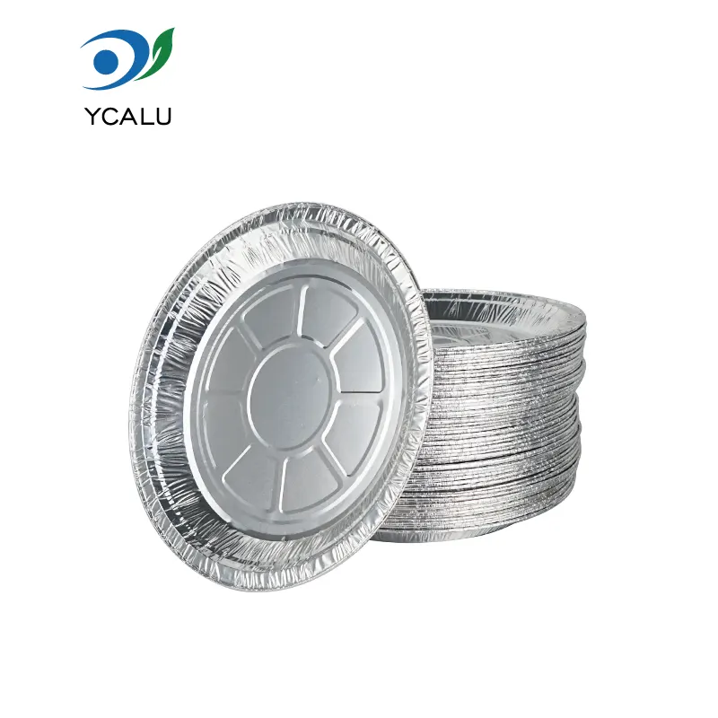 Одноразова дискова аерофритюрниця. Срібні харчові контейнери з алюмінієвої фольги