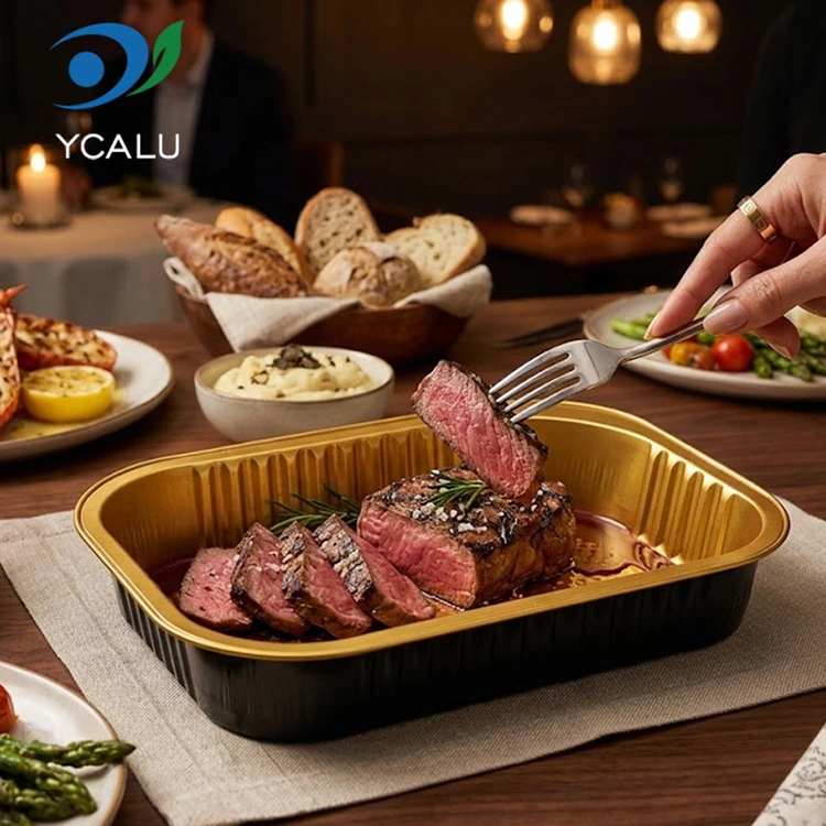 Одноразові прямокутні контейнери з алюмінієвої фольги