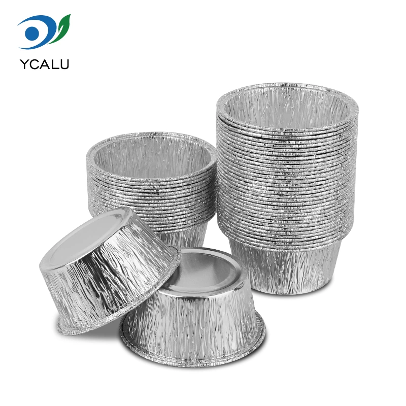 Одноразовий круглий лоток для тортів, сріблясті контейнери з алюмінієвої фольги