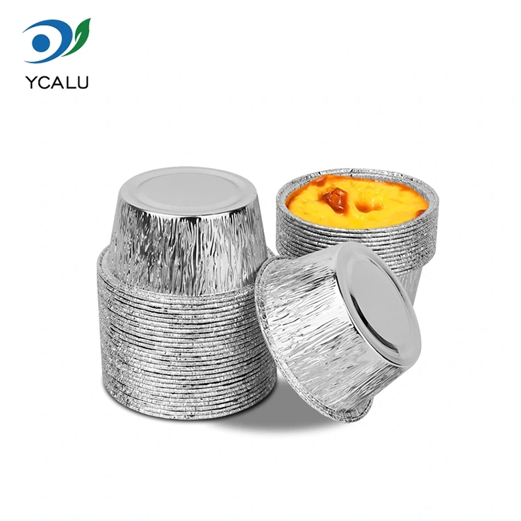 Одноразовий круглий лоток для тортів, сріблясті контейнери з алюмінієвої фольги