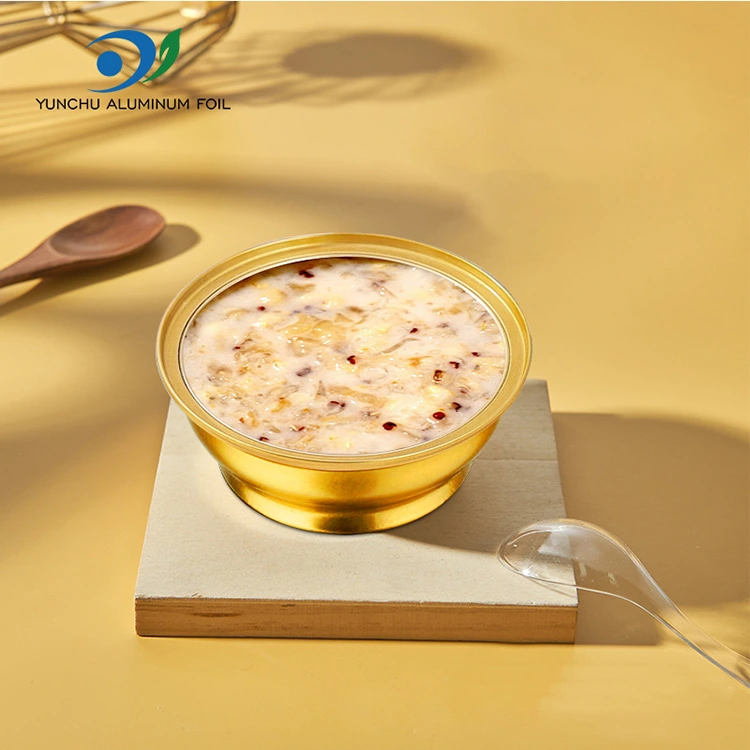 Одноразова кругла коробка для виноски Маленька золота чаша алюмінієва фольга контейнери