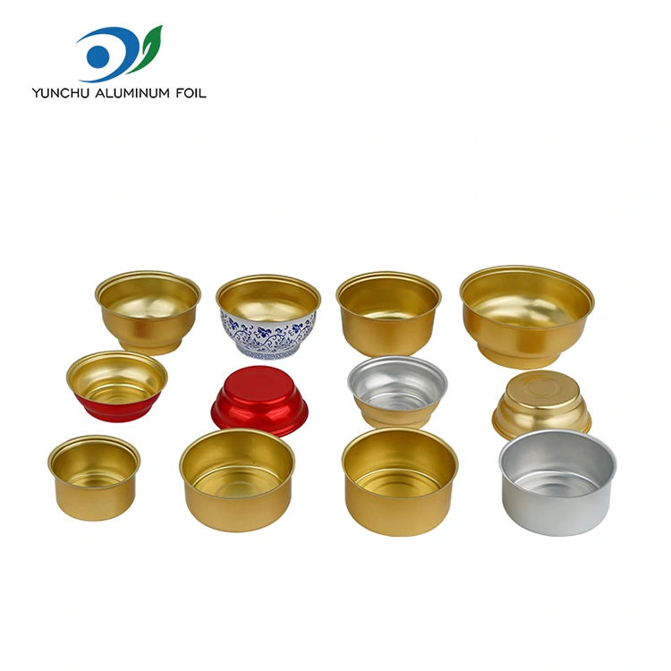Одноразова кругла коробка для виноски Маленька золота чаша алюмінієва фольга контейнери