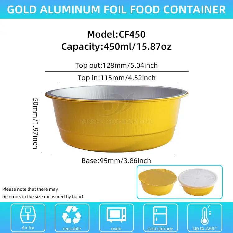 Одноразові герметичні харчові харчові контейнери з алюмінієвою фольгою