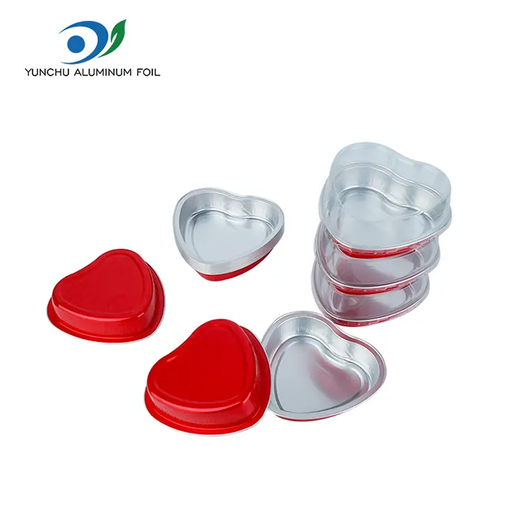 Серце у формі торта випічка гладкої стінки алюмінієвої фольги контейнери Серце у формі торта випічка гладкої стінки алюмінієвої фольги контейнери