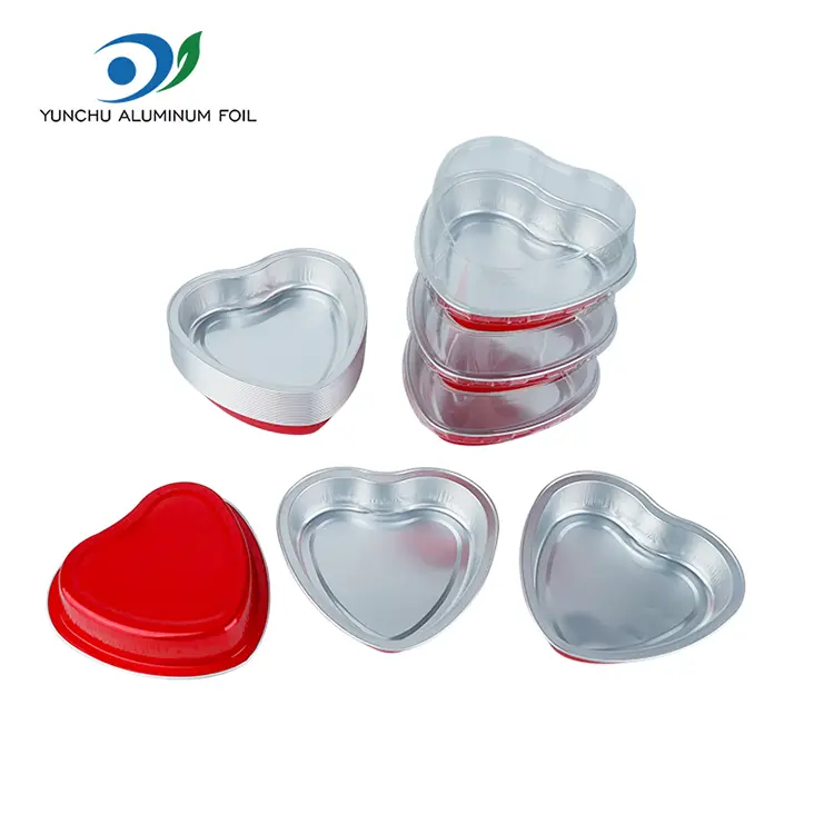 Серце у формі торта випічка гладкої стінки алюмінієвої фольги контейнери