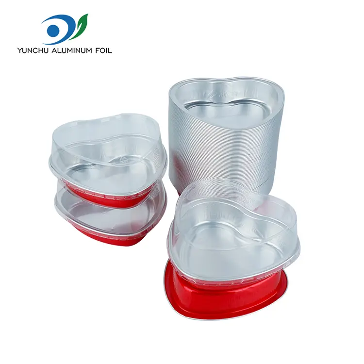 Серце у формі торта випічка гладкої стінки алюмінієвої фольги контейнери