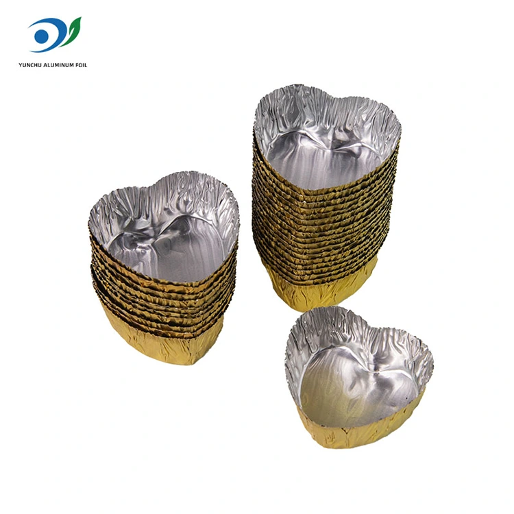 Серцеподібна міні-запікання срібна алюмінієва фольга харчова контейнер