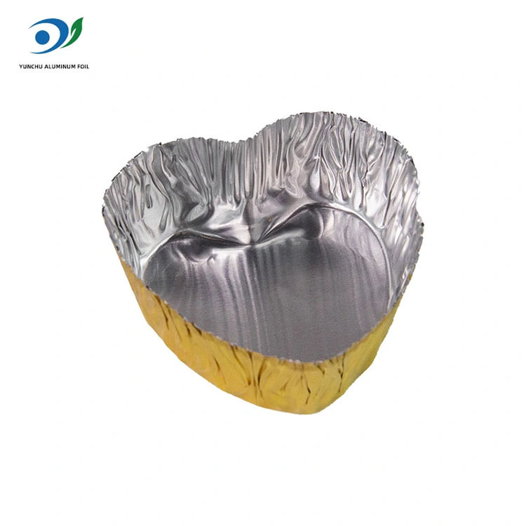 Серцеподібна міні-запікання срібна алюмінієва фольга харчова контейнер