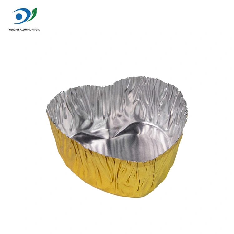 Серцеподібна міні-запікання срібна алюмінієва фольга харчова контейнер