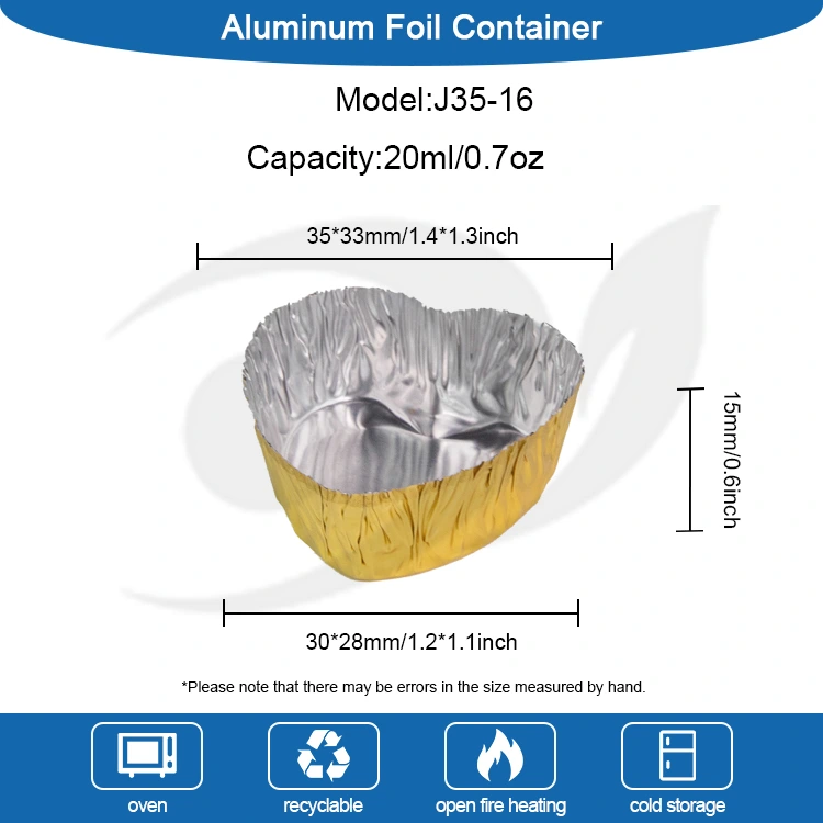 Серцеподібна міні-запікання срібна алюмінієва фольга харчова контейнер