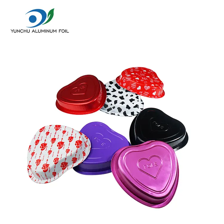 Серцеподібна тісто випічка гладкої стінки алюмінієвої фольги контейнери