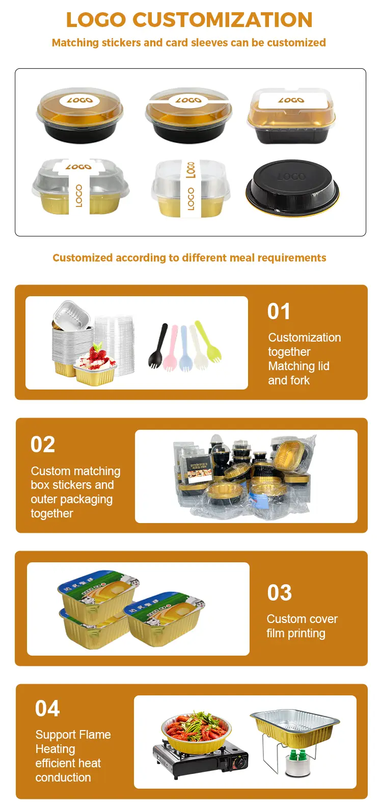 Colored round roast Smoothwall Aluminum Foil Containers