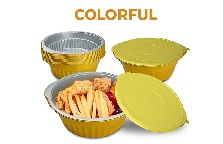 Disposable Camping Golden Round Aluminum Foil Containers