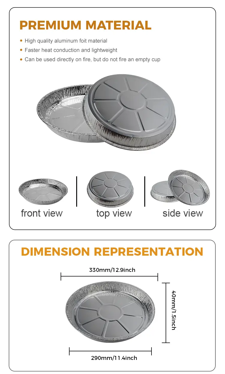 Circular dining Silver Aluminum Foil Containers
