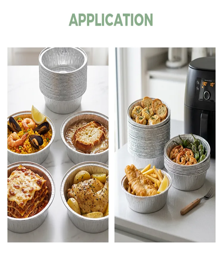 Disposable BBQ Air Fryer Silver Aluminum Foil Food Containers application