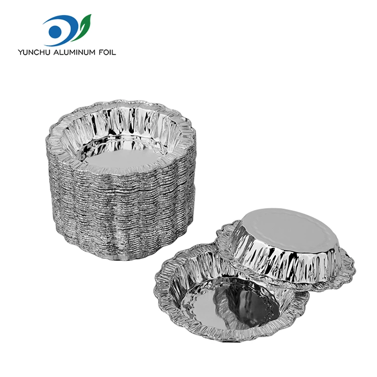 Мереживо круглої випічки Срібні контейнери з алюмінієвої фольги