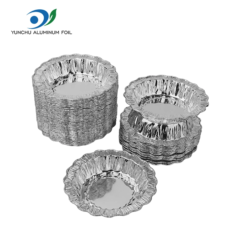 Мереживо круглої випічки Срібні контейнери з алюмінієвої фольги