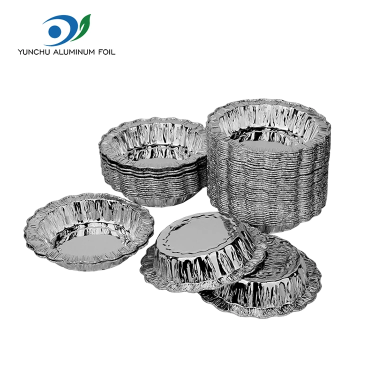 Мереживо круглої випічки Срібні контейнери з алюмінієвої фольги