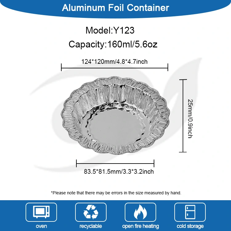Мереживо круглої випічки Срібні контейнери з алюмінієвої фольги