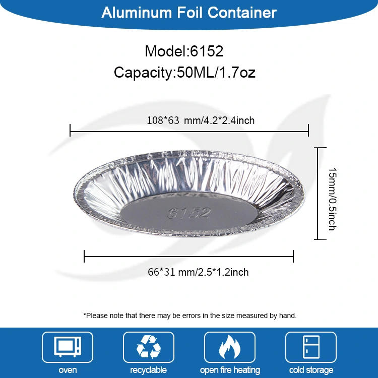 Овальна яйця Тарт срібляста алюмінієва фольга контейнери