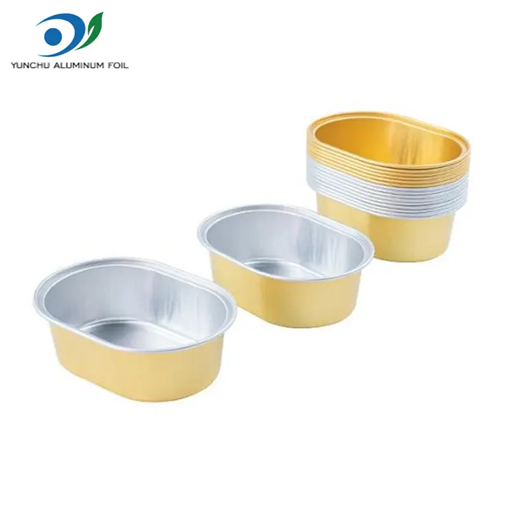 Овальні контейнери з алюмінієвої фольги зі світлими стінками