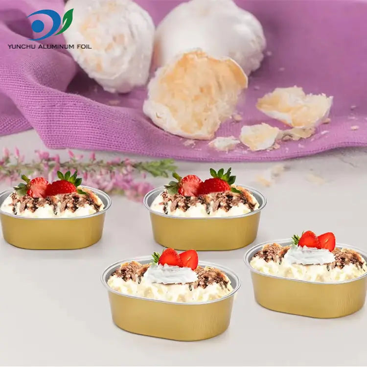 Овальні контейнери з алюмінієвої фольги зі світлими стінками