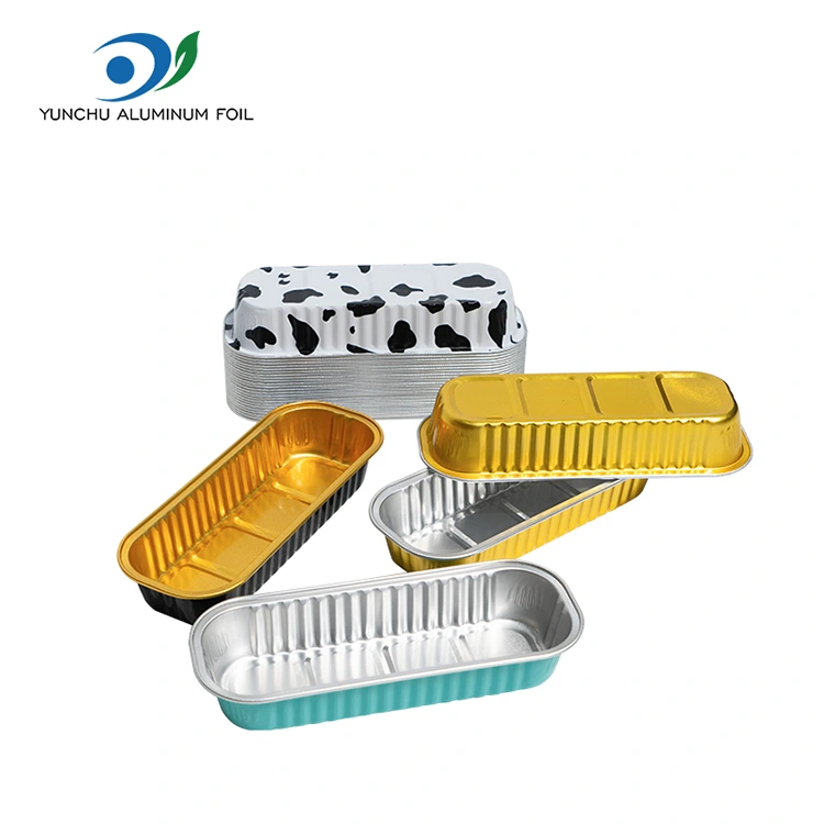 Прямокутна випічка торта гладка контейнери з алюмінієвої фольги Прямокутна випічка торта гладка контейнери з алюмінієвої фольги