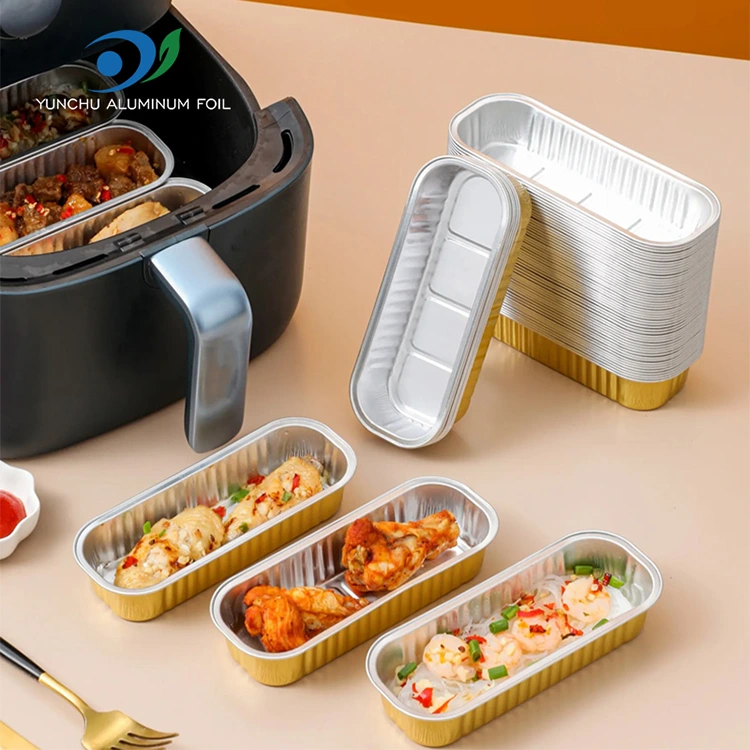 Прямокутна випічка торта гладка контейнери з алюмінієвої фольги