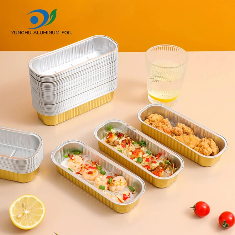 Прямокутна випічка торта гладка контейнери з алюмінієвої фольги